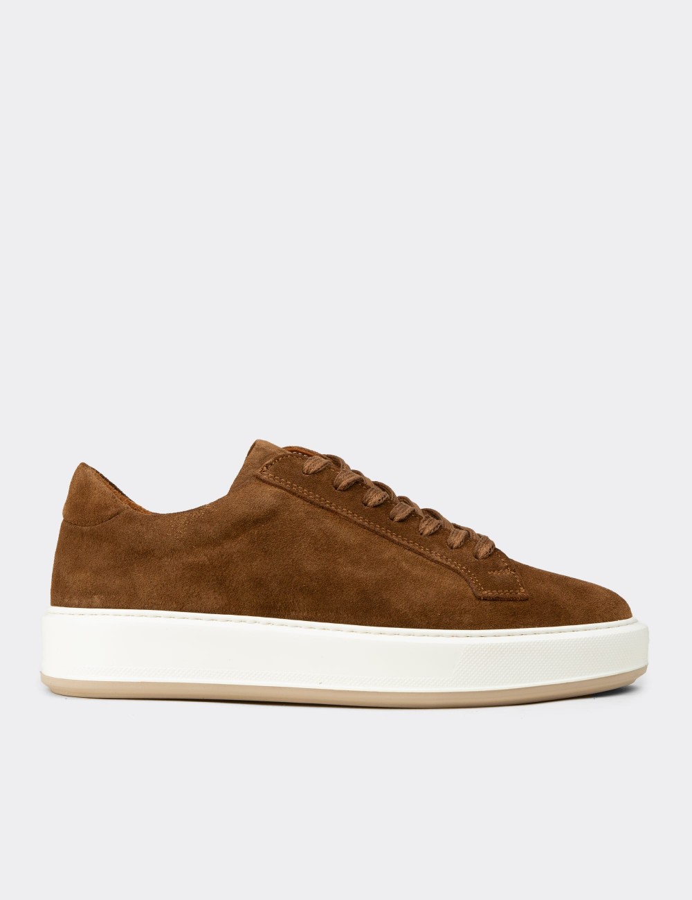 Men's Tan Suede Athletic Shoes - E4182MTBAE01