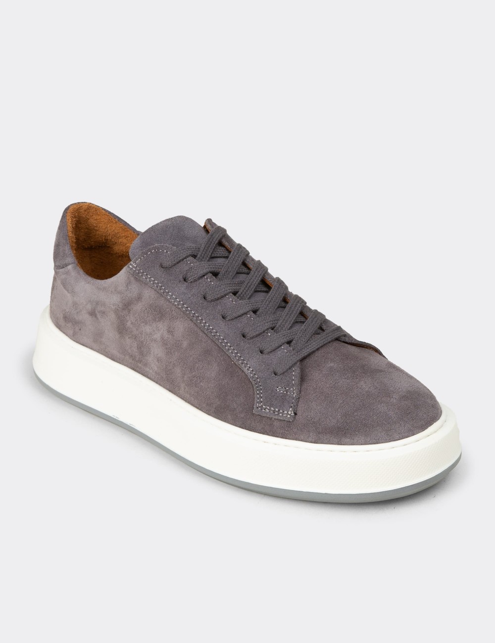 Men's Gray Suede Sneakers - E4182MGRIE01
