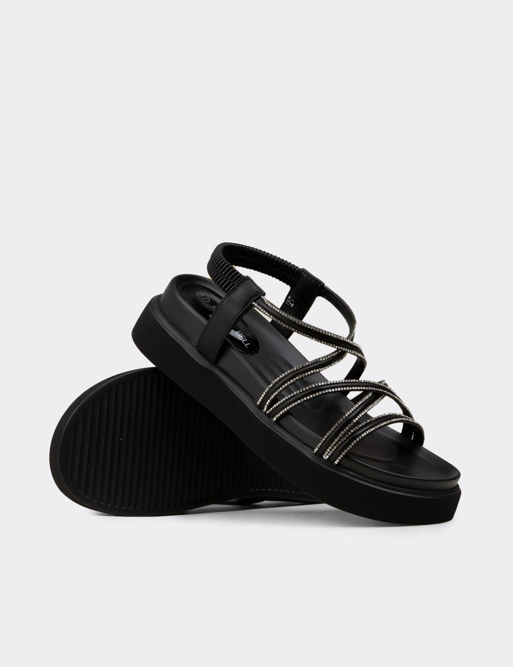Women's Black Sandals - K0086ZSYHC01