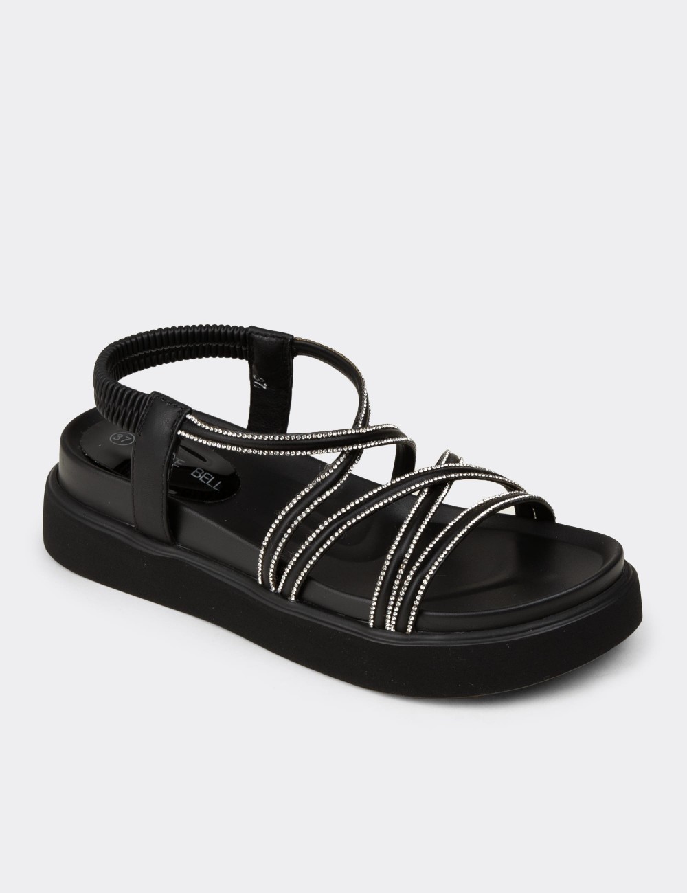 Women's Black Sandals - K0086ZSYHC01