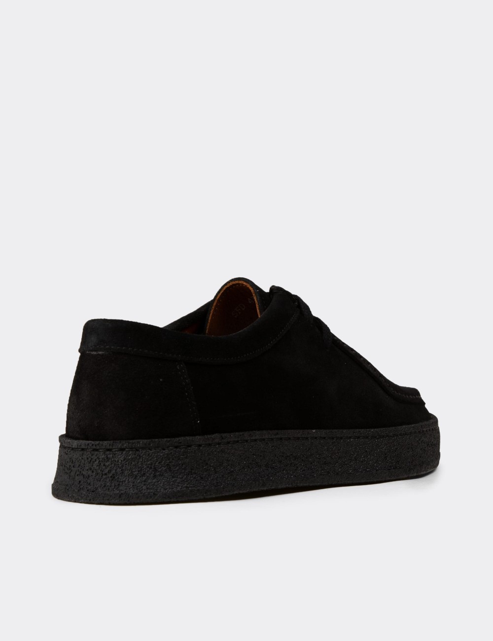 Men's Black Suede Leather Lace-up Shoes - E4392MSYHE01