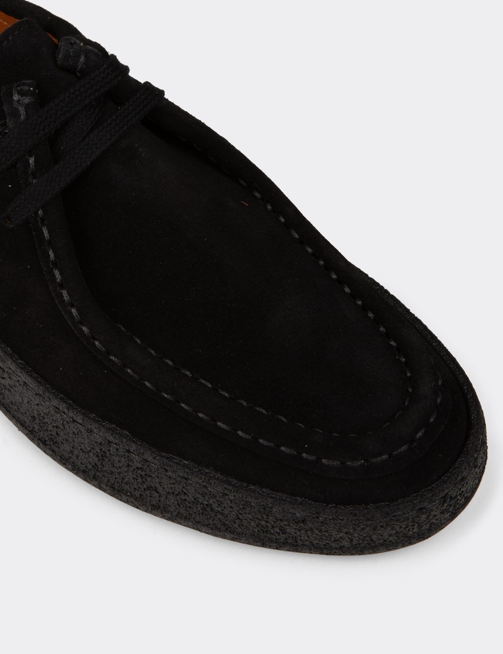 Men's Black Suede Leather Lace-up Shoes - E4392MSYHE01