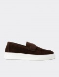 Men's Brown Suede Leather Loafers