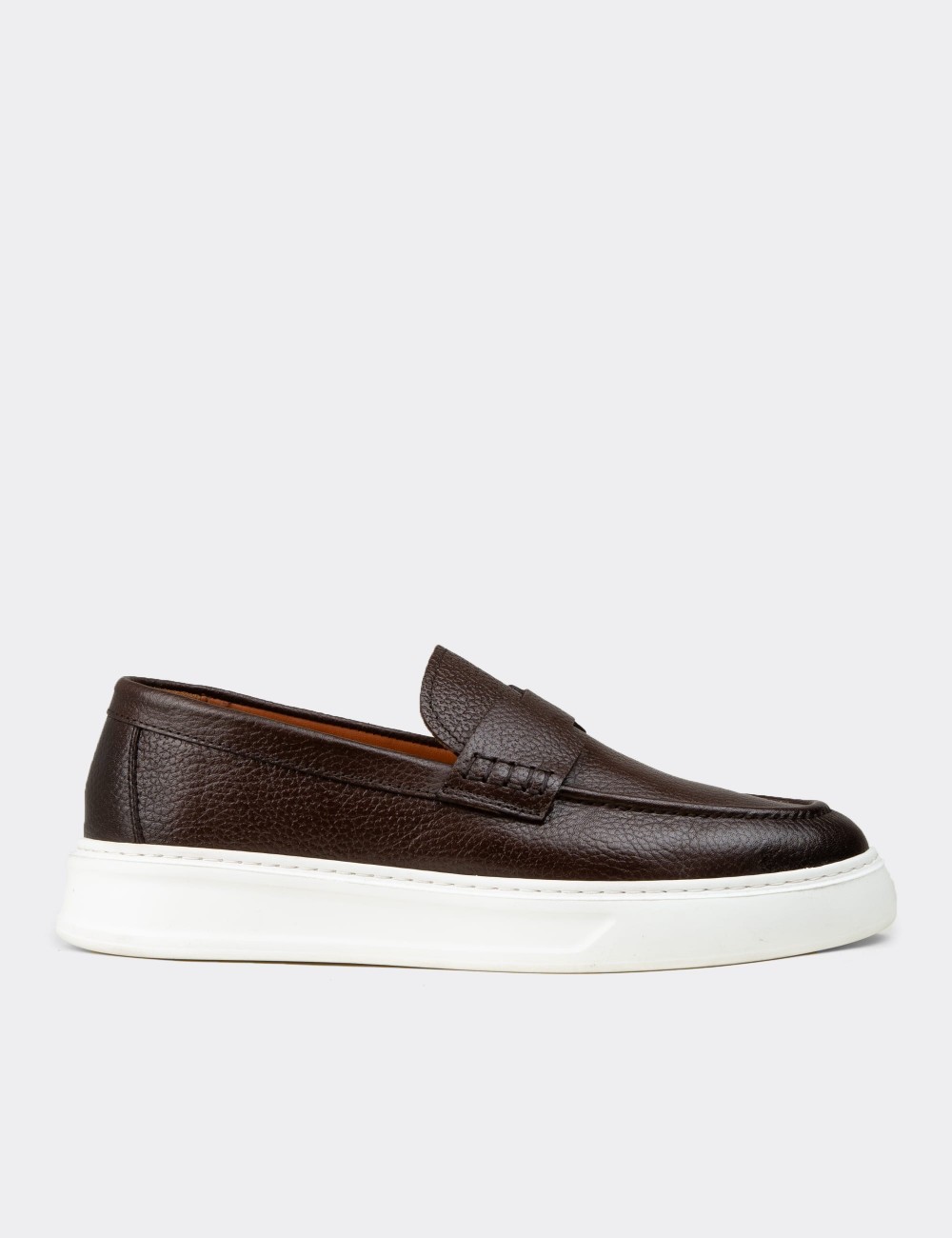 Men's Brown Suede Leather Slip-On Shoes - 02043MKHVP02