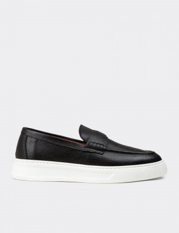 Men's Black Suede Leather Loafers