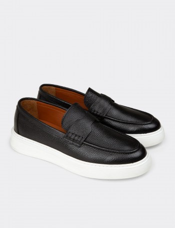 Men's Black Suede Leather Loafers