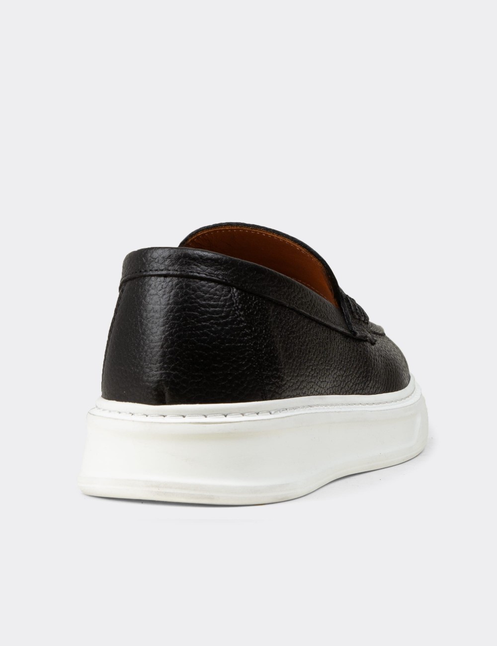 Men's Black Suede Leather Loafers - 02043MSYHP01