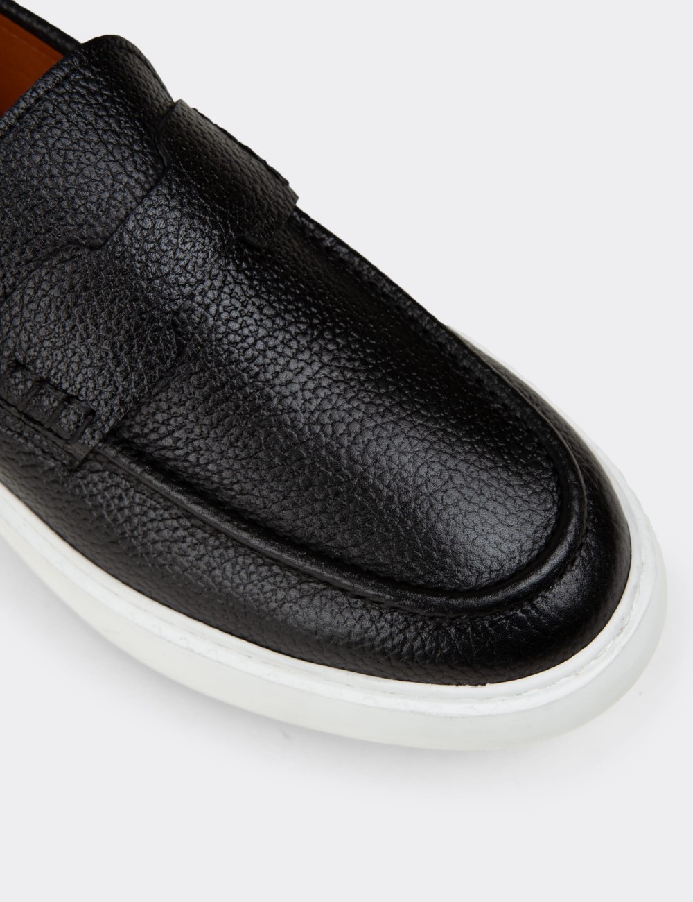 Men's Black Suede Leather Loafers - 02043MSYHP01