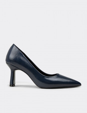 Women's Navy Patent Stiletto Heels - K0200ZLCVC01