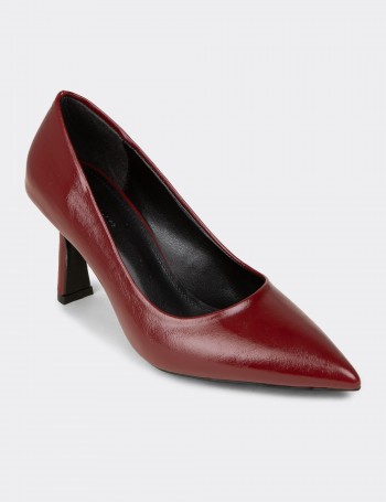 Women's Burgundy Patent Stiletto Heel - K0200ZBRDC01