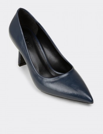 Women's Navy Patent Stiletto Heels - K0200ZLCVC01