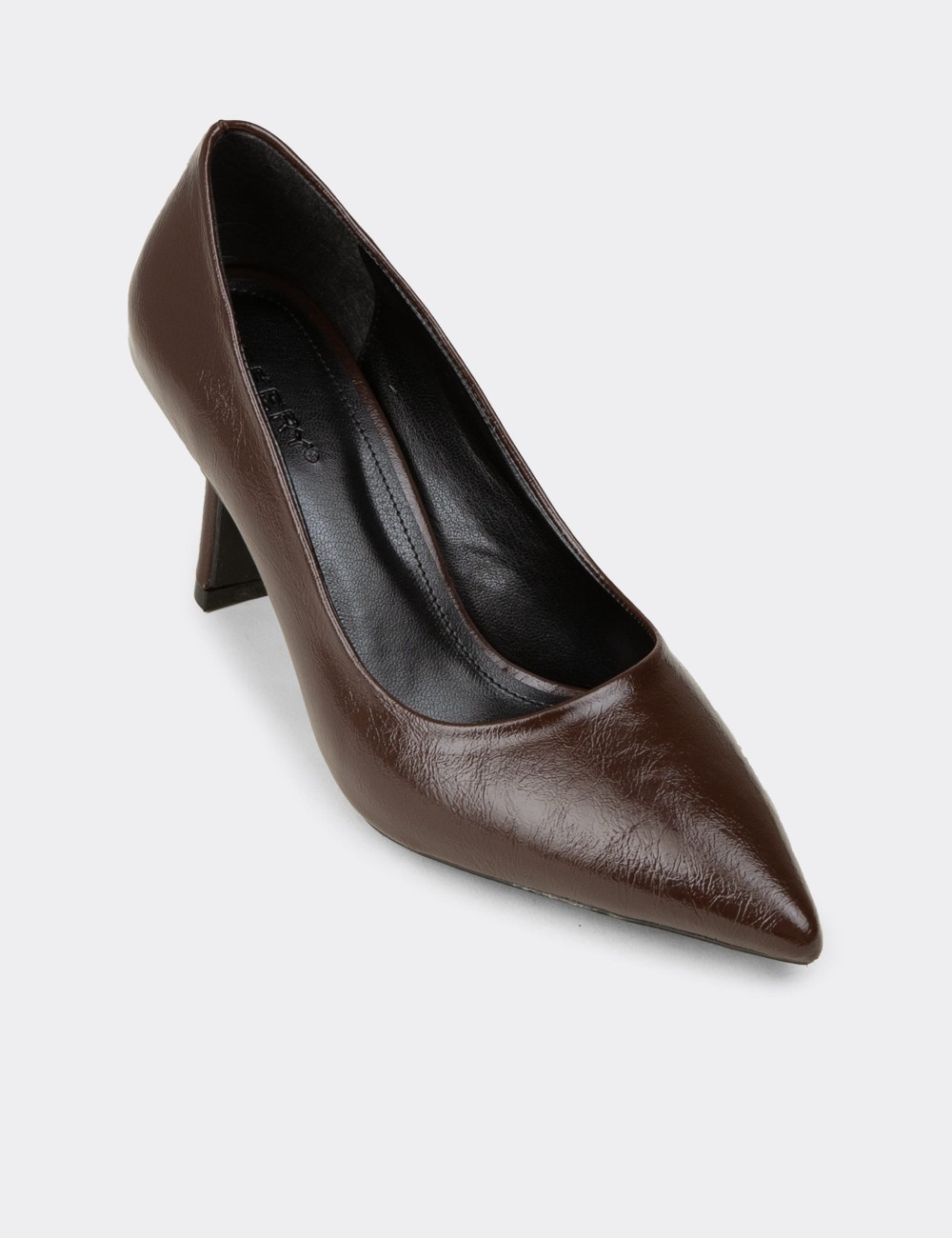 Women's Brown Patent Stiletto Heels - K0200ZKHVC01