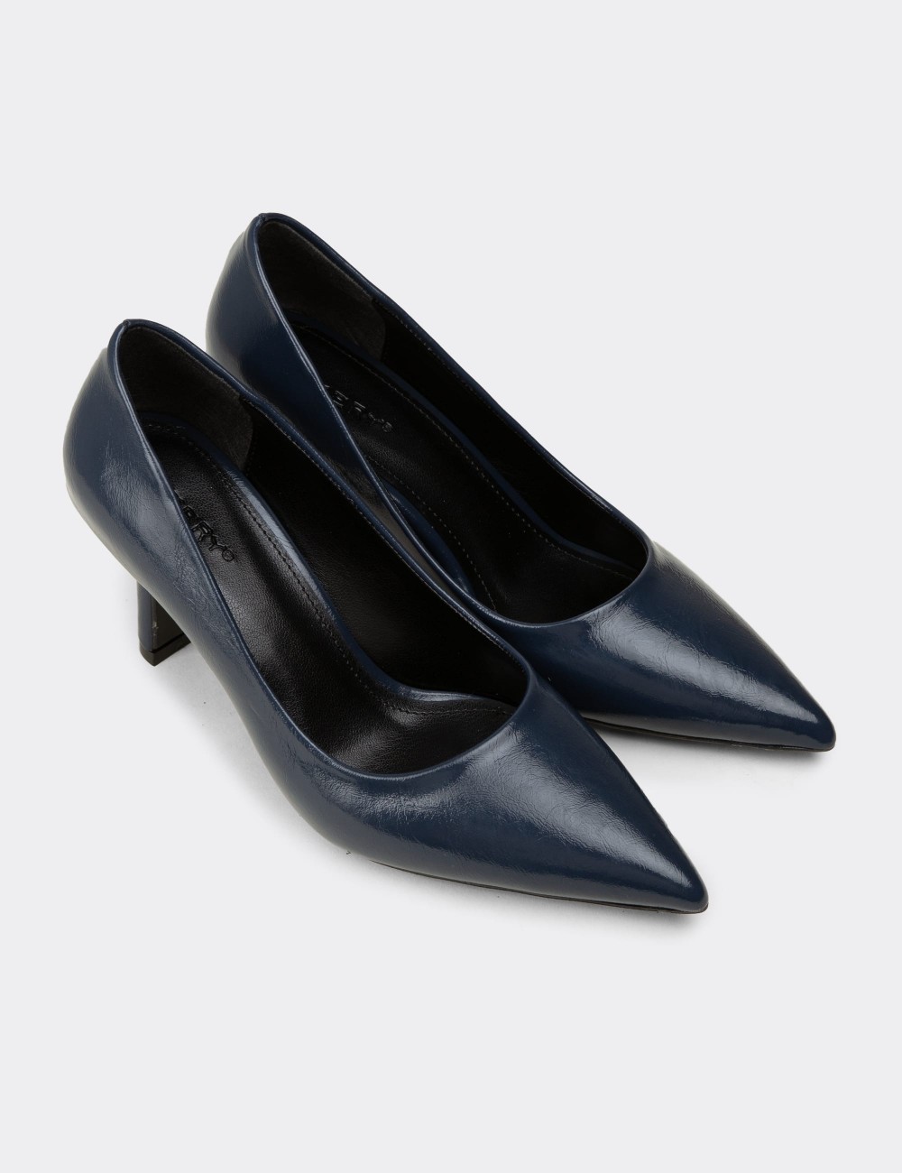 Women's Navy Patent Stiletto Heels - K0200ZLCVC01