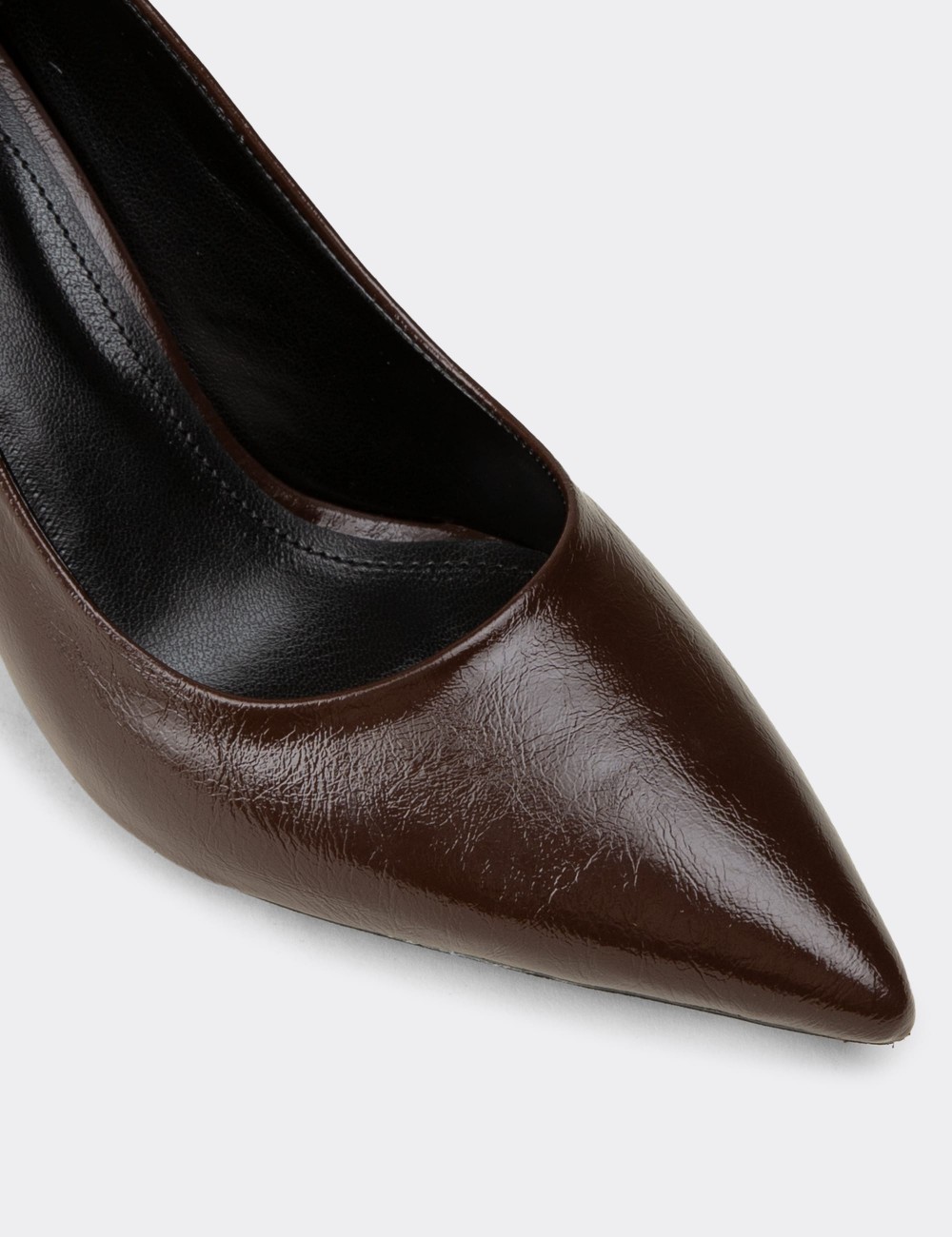 Women's Brown Patent Stiletto Heels - K0200ZKHVC01