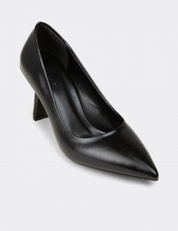 Women's Black Patent Stiletto Heels - K0200ZSYHC09