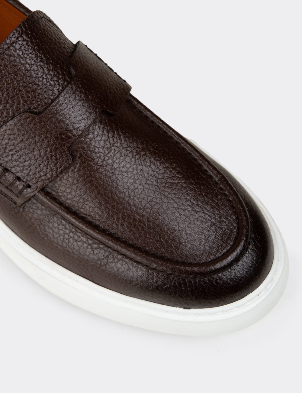 Men's Brown Suede Leather Slip-On Shoes - 02043MKHVP02