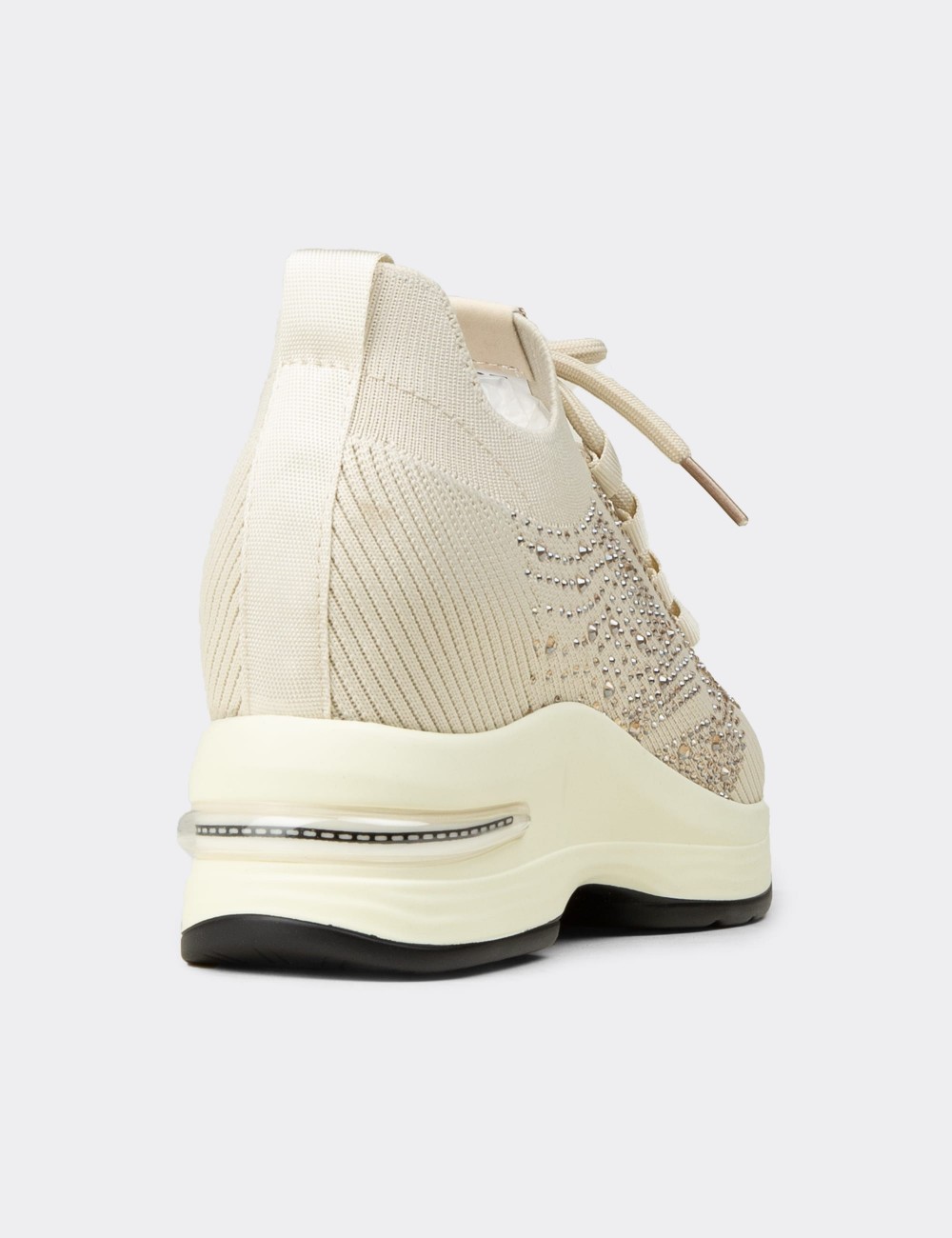 Women's Beige Hidden Heel Sneakers - K5050ZBEJC01