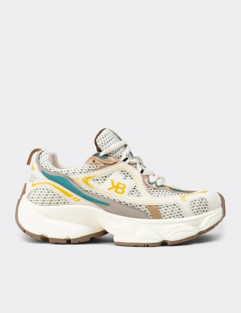 Women's Beige Chunky Sneakers