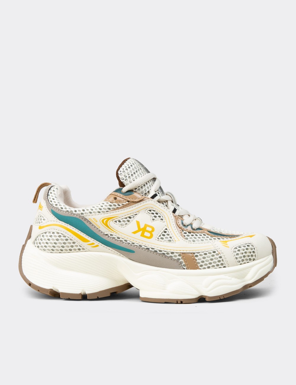 Women's Beige Chunky Sneakers - K1152ZBEJP01
