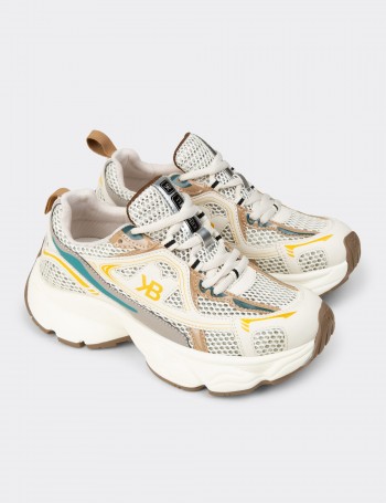 Women's Beige Chunky Sneakers
