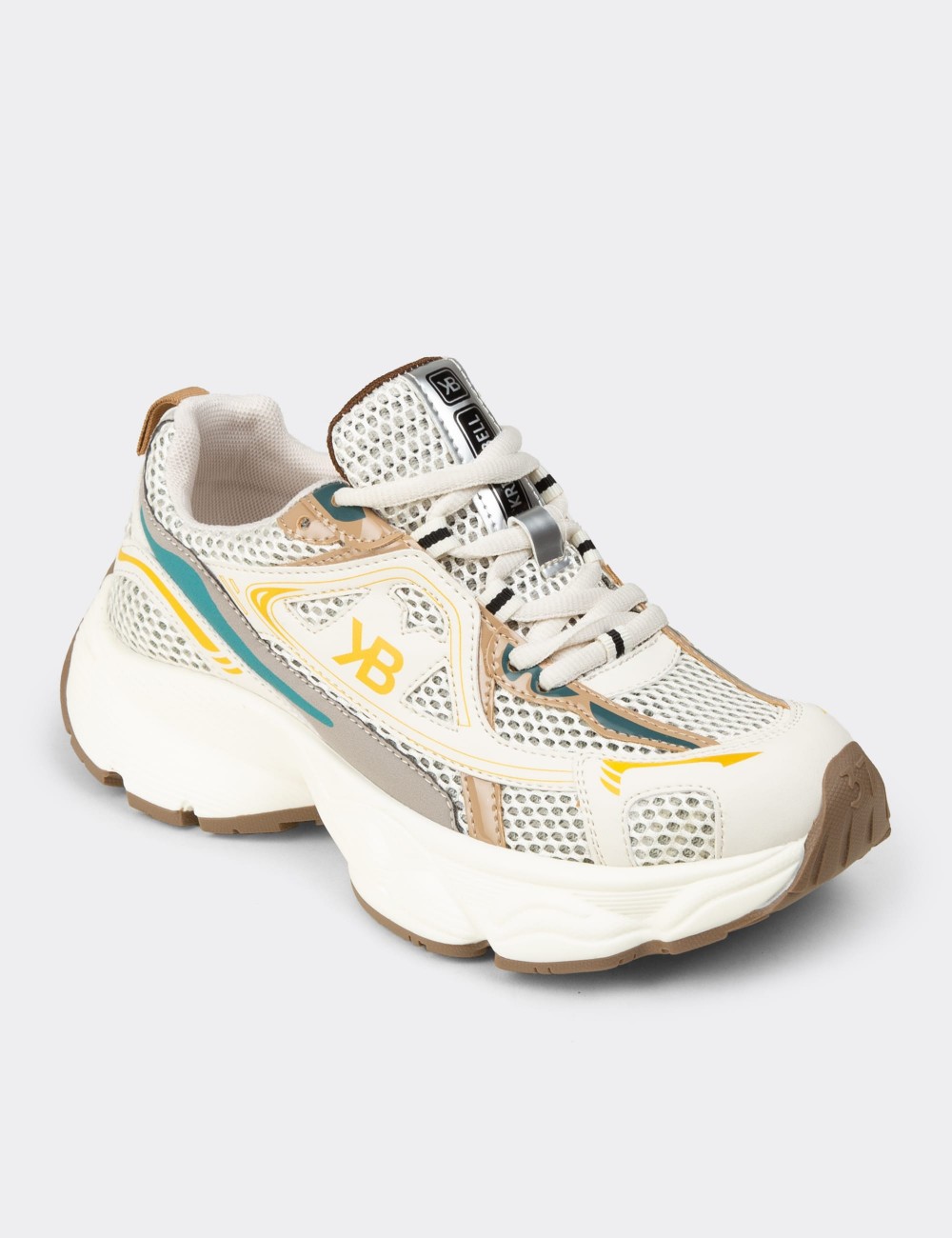 Women's Beige Chunky Sneakers - K1152ZBEJP01
