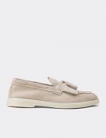 Men's Gray Suede Leather Tassel Loafers