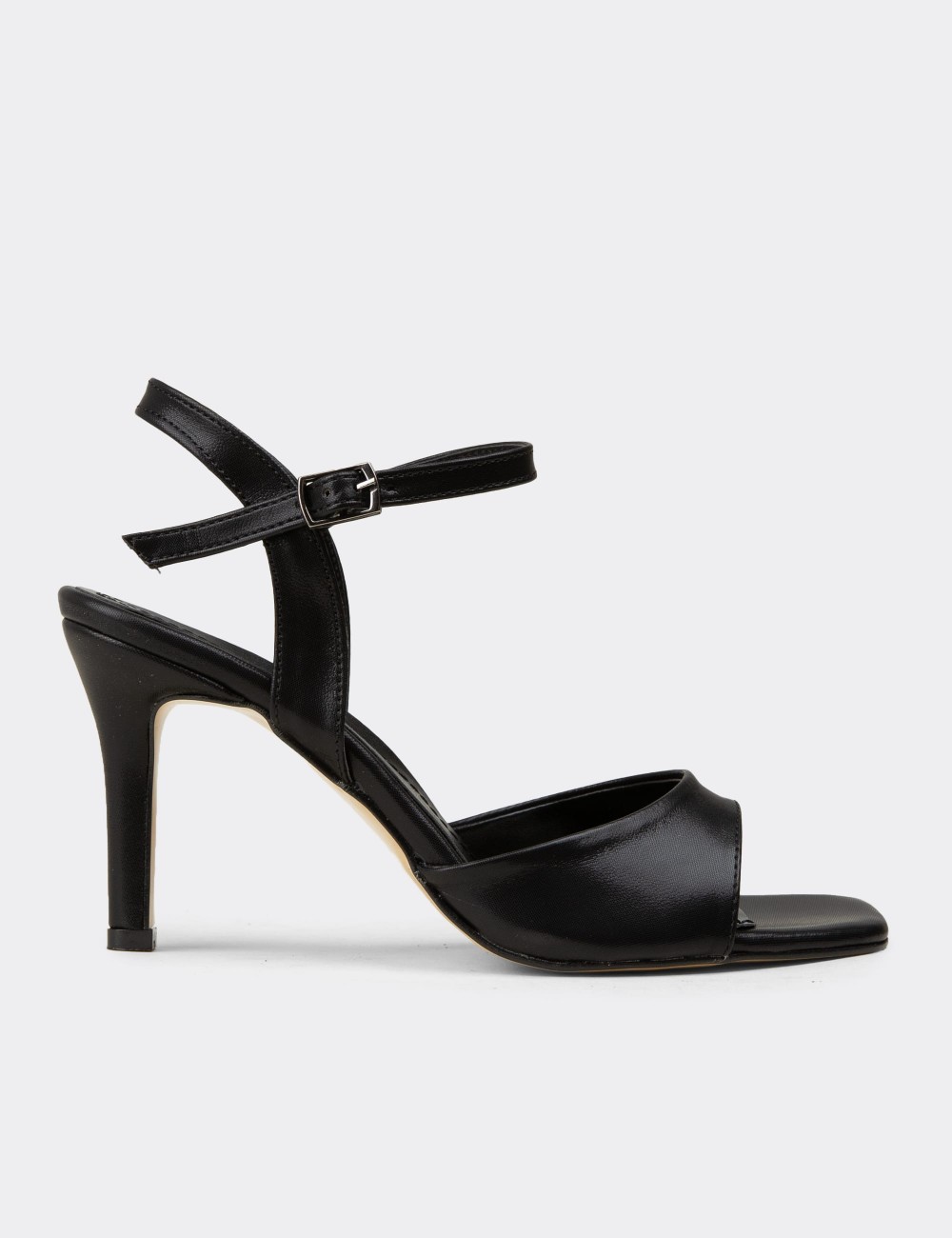 Women's Black High Heel Ankle Strap Evening Sandals - K2001ZSYHC01