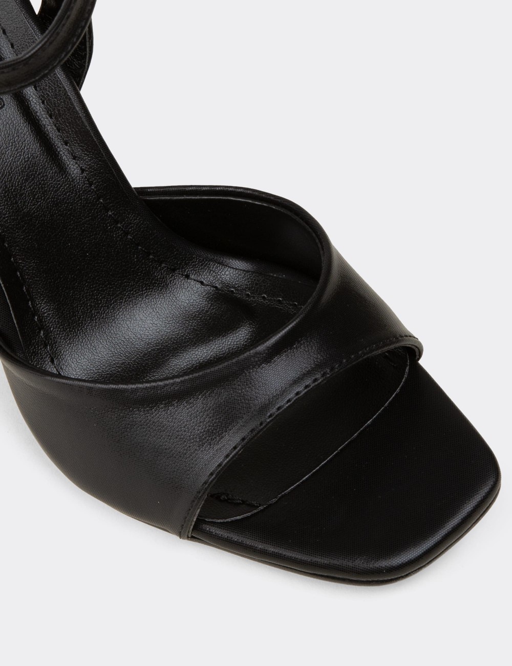 Women's Black High Heel Ankle Strap Evening Sandals - K2001ZSYHC01