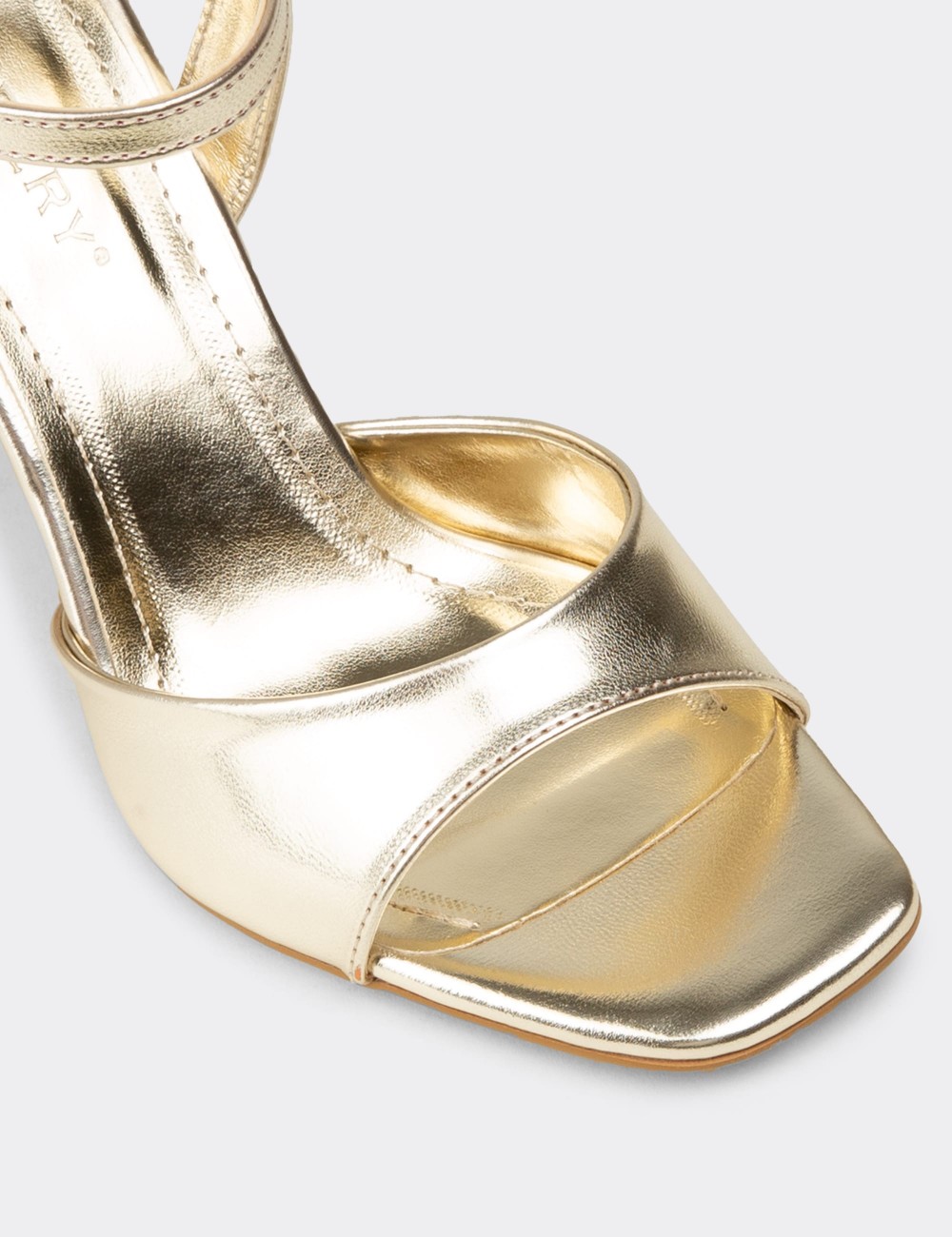 Women's Gold High Heel Ankle Strap Evening Sandals - K2001ZALTC01