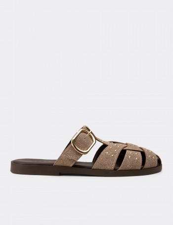 Women's Sandstone Studded Slide Sandals