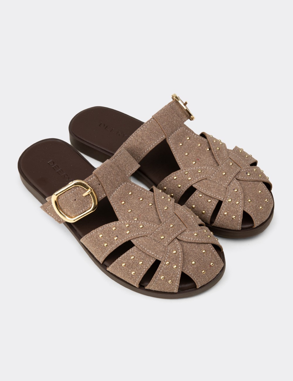 Women's Sandstone Studded Slide Sandals - K0025ZVZNM01