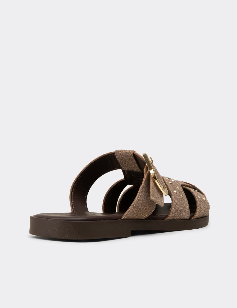 Women's Sandstone Studded Slide Sandals - K0025ZVZNM01