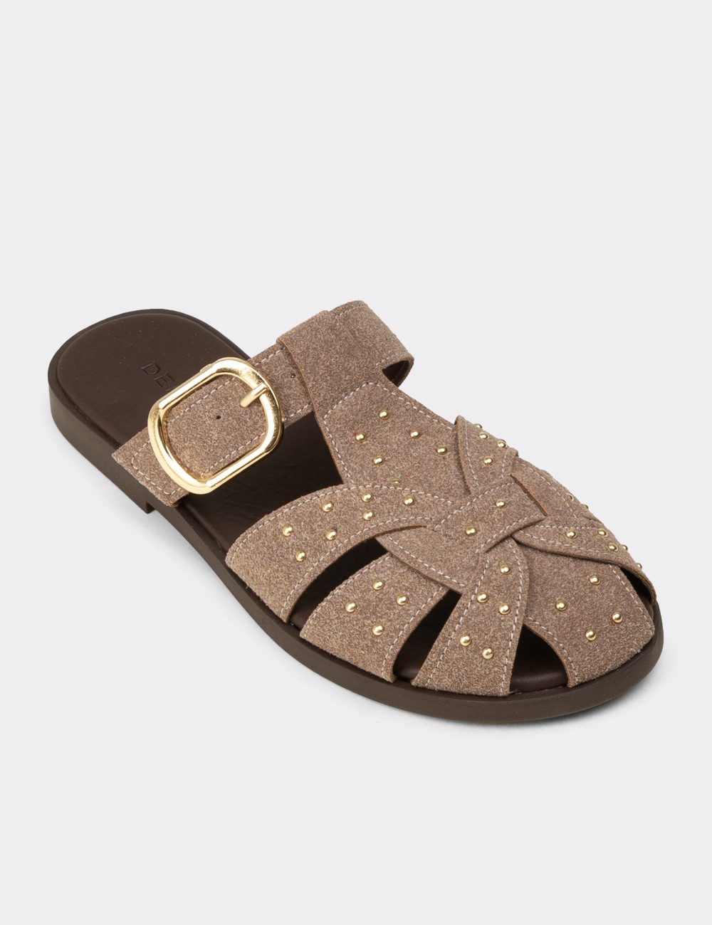 Women's Sandstone Studded Slide Sandals - K0025ZVZNM01