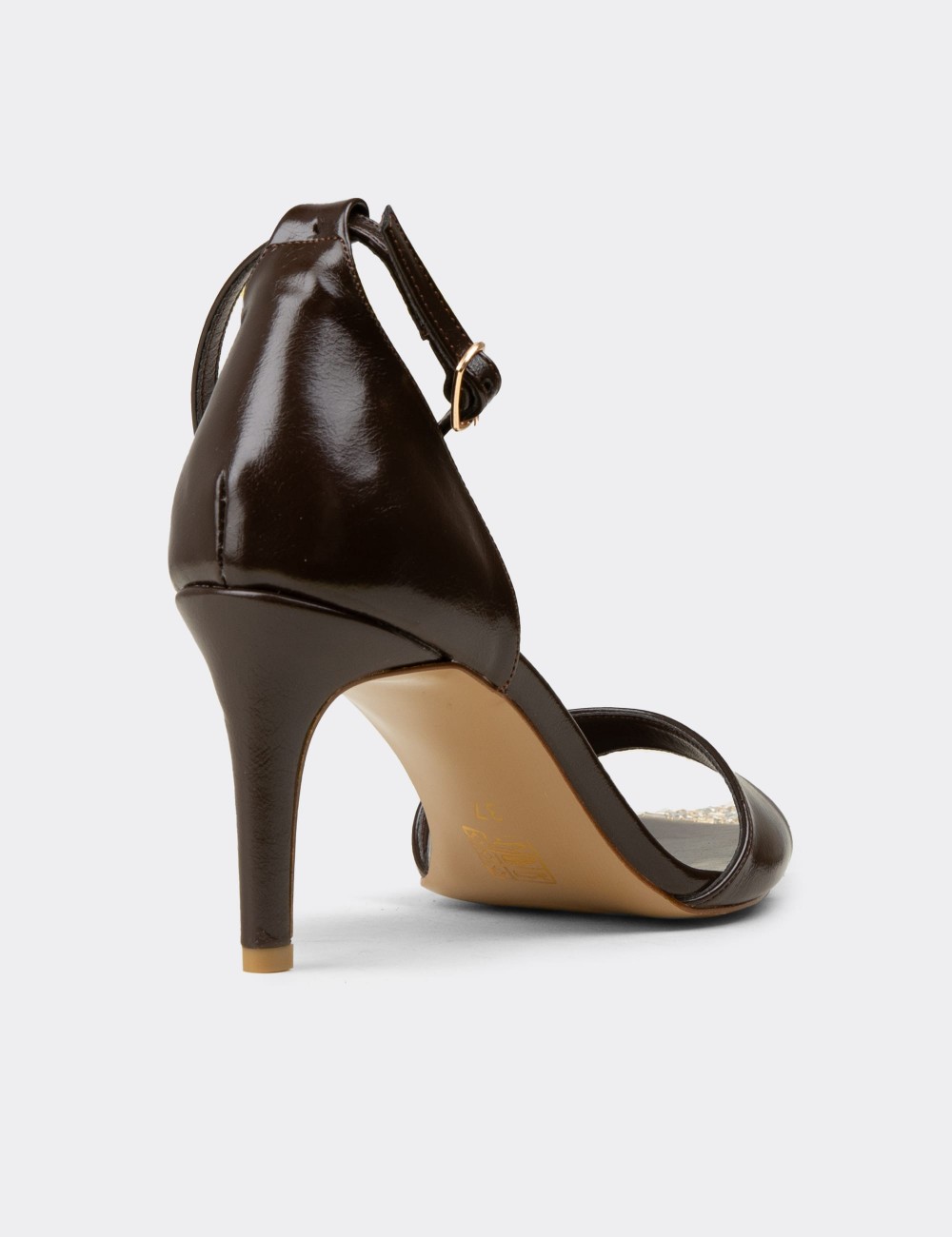Women's Brown Ankle Strap Evening Sandals - RD400ZKHVM01