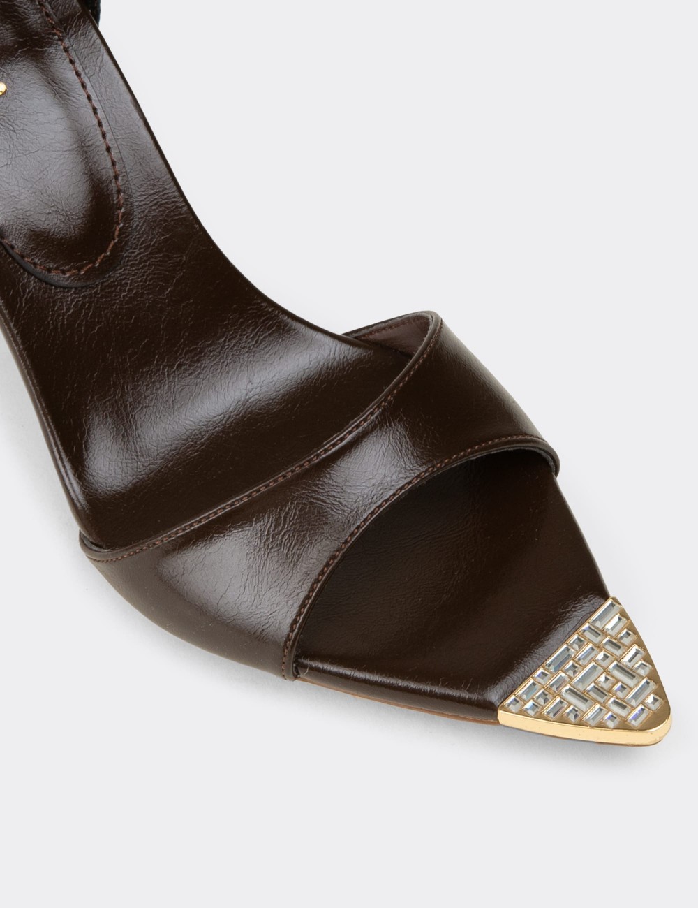 Women's Brown Ankle Strap Evening Sandals - RD400ZKHVM01