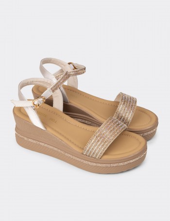 Women's Beige Platform Sandals