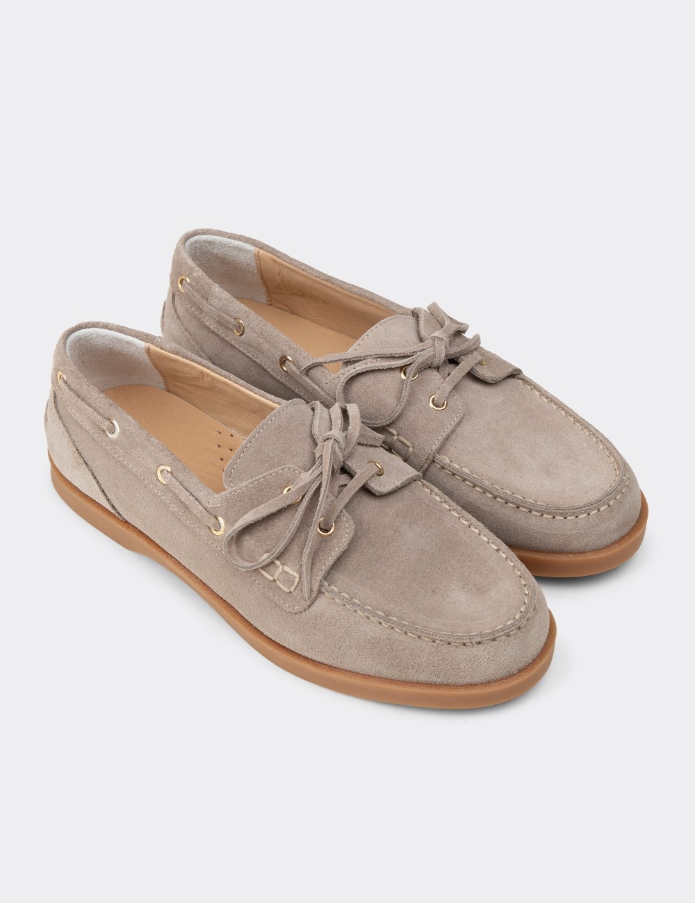 Men's Sandstone Suede Leather Nautical Footwear - R2602ZVZNC01