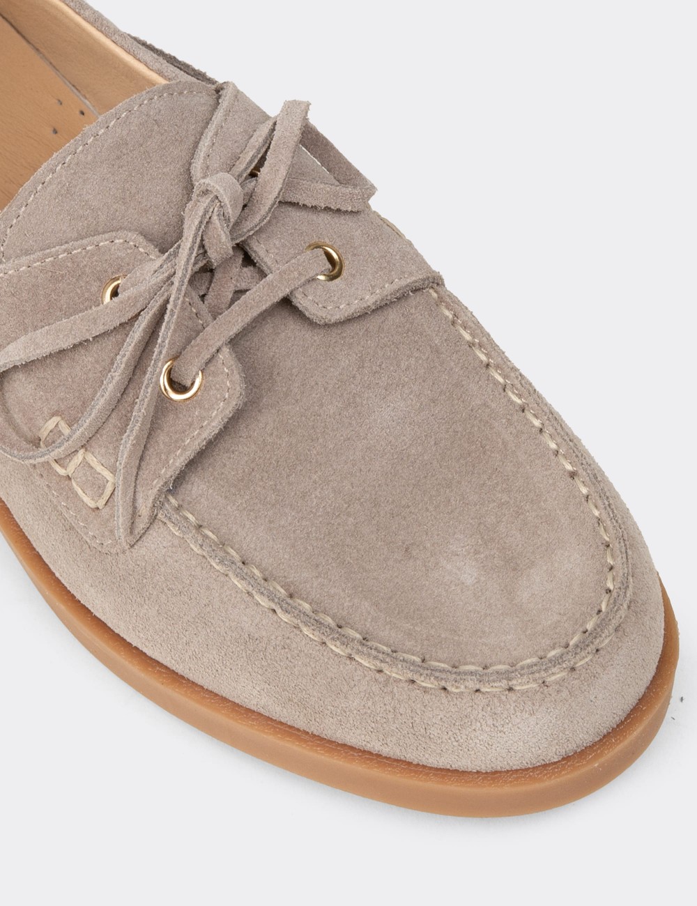 Men's Sandstone Suede Leather Nautical Footwear - R2602ZVZNC01