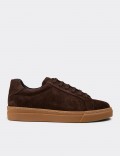 Men's Brown Suede Leather Sneakers