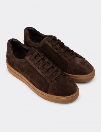 Men's Brown Suede Leather Sneakers