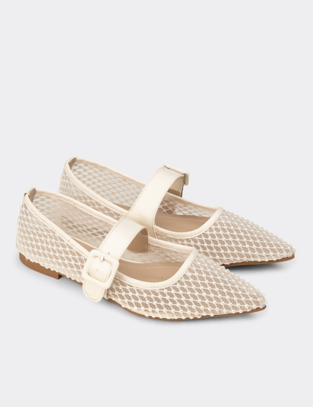 Women's Beige Flats - RD922ZBEJM01