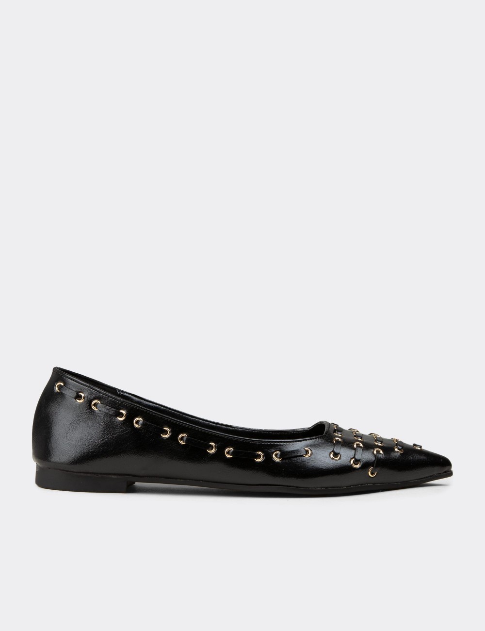 Women’s Black Flat Shoes - RD192ZSYHM01