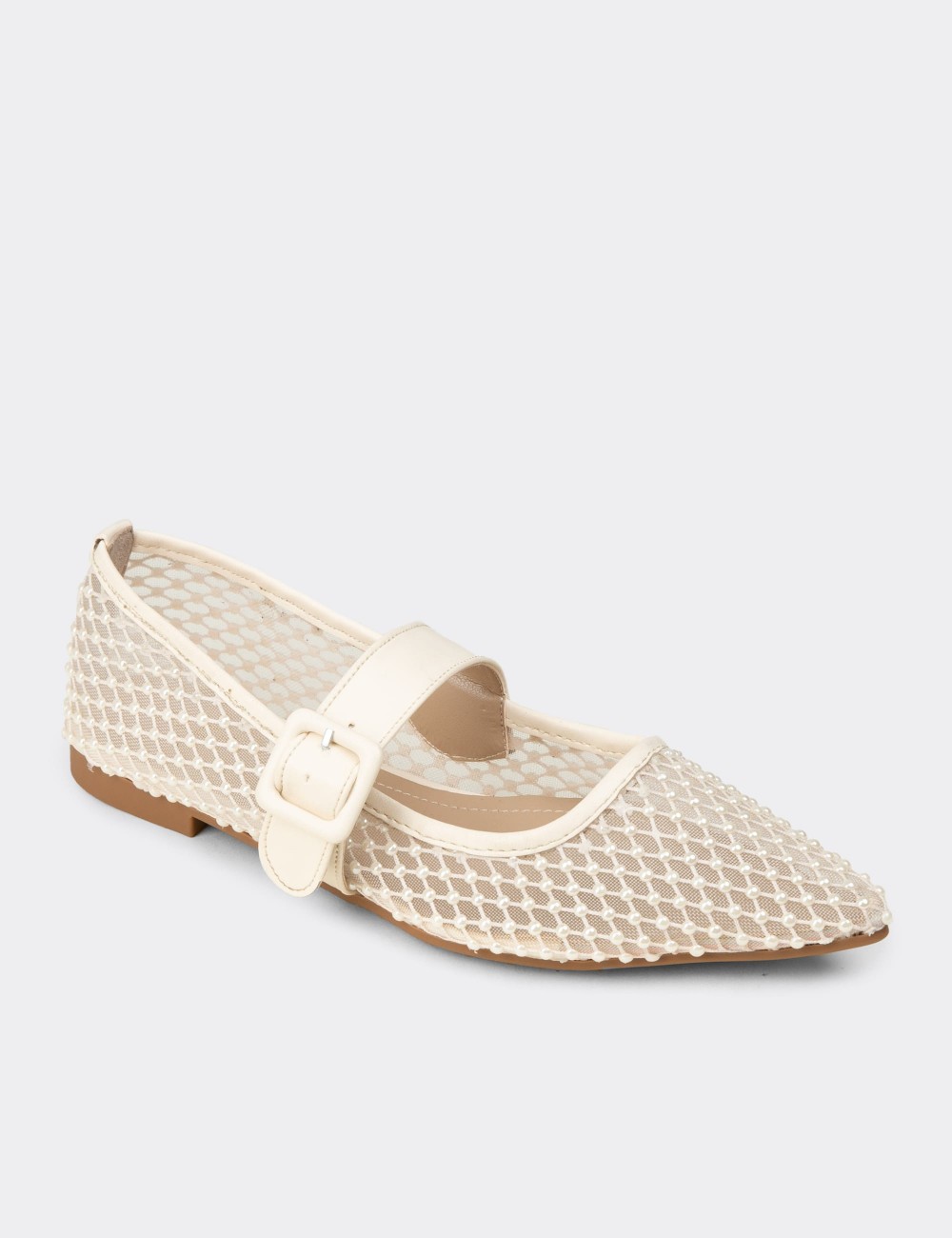 Women's Beige Flats - RD922ZBEJM01