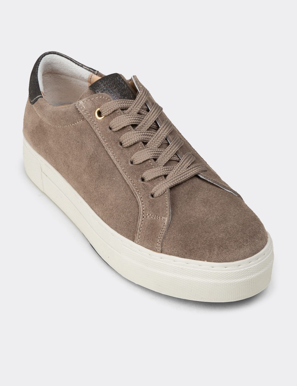 Women's Sandstone Suede Leather Sneakers - R2571ZVZNC01