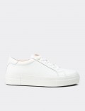 Women's White Leather Sneakers