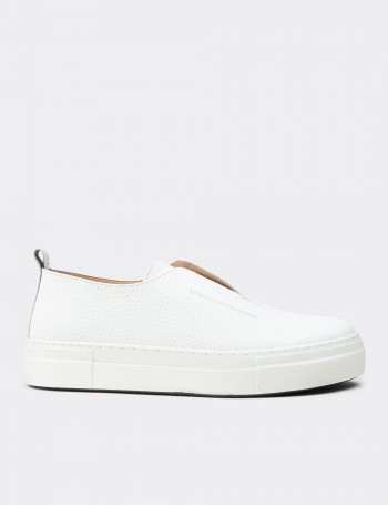 Men's White Leather Sneakers