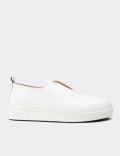 Men's White Leather Sneakers