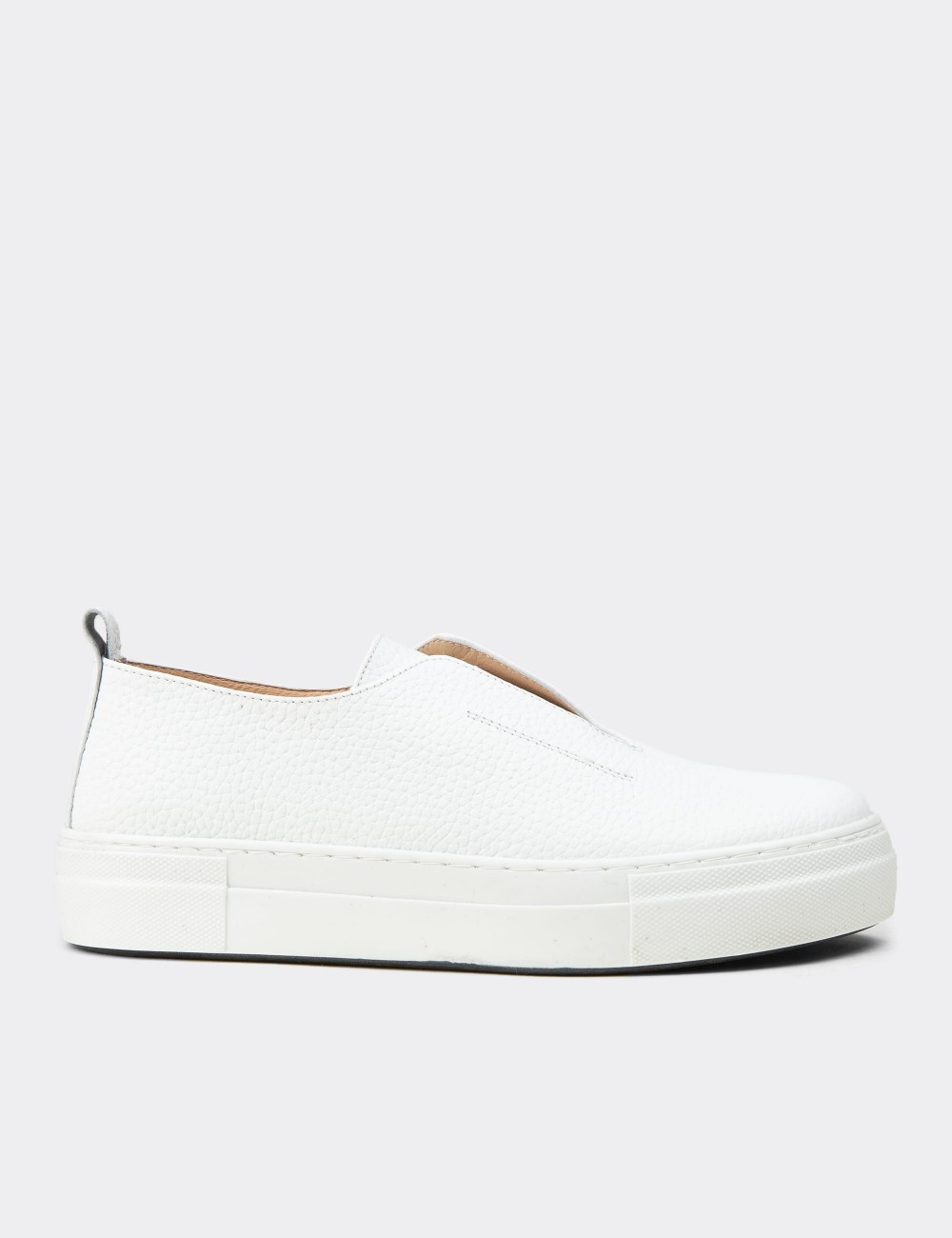Men's White Leather Sneakers - R2233ZBYZC01