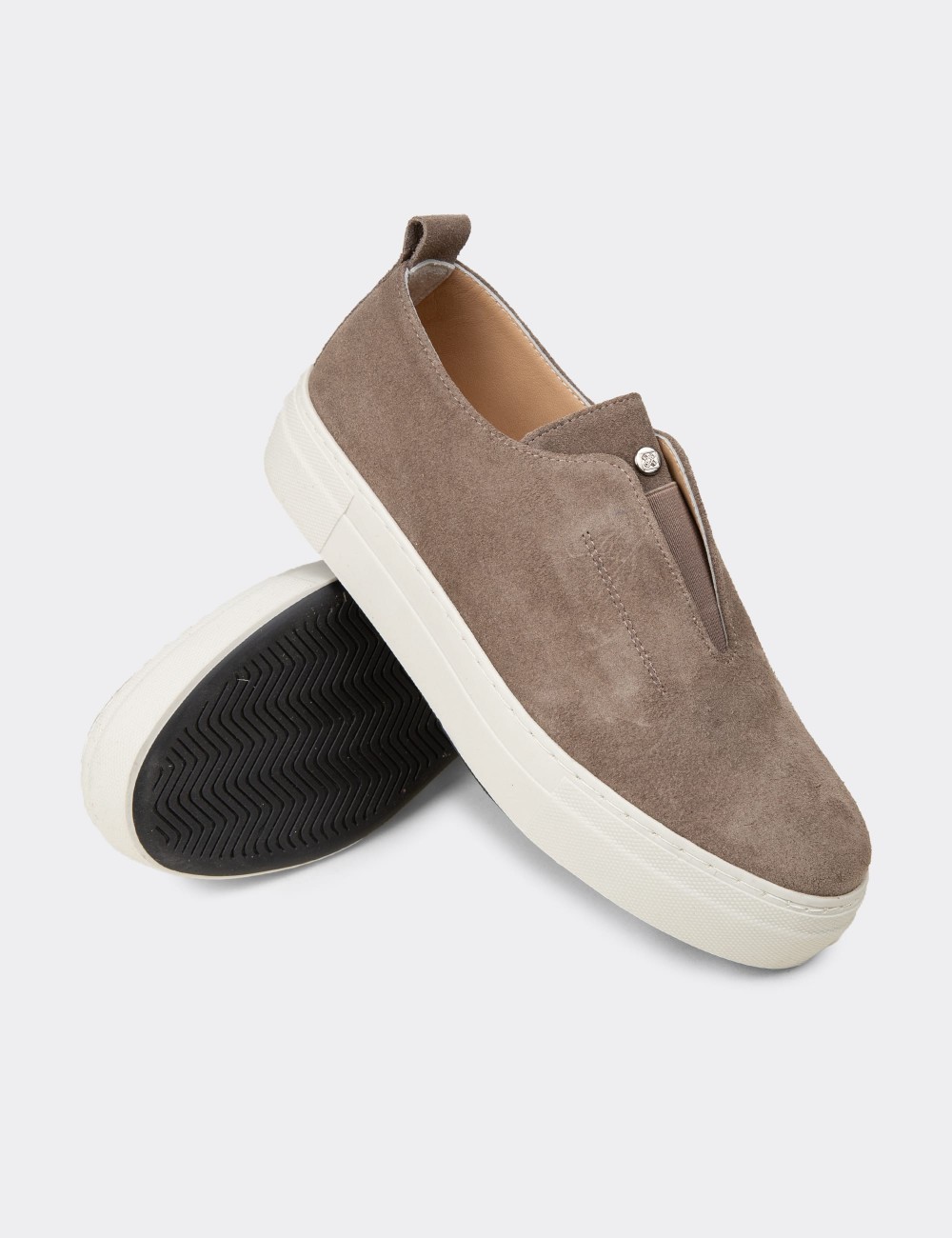 Women's Sandstone Leather Sneakers - R2233ZVZNC01