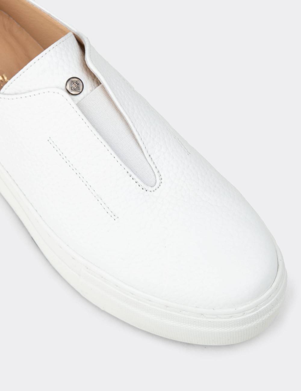 Men's White Leather Sneakers - R2233ZBYZC01